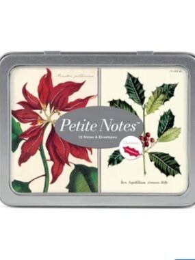 Cavallini & Co Petite Notes Floral Note Card Christmas Botanicals Lot of 3 NWT